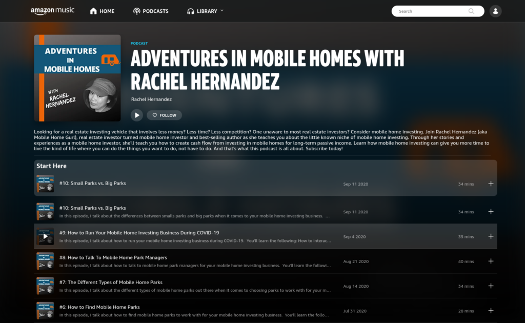 amazon mobile home investing podcast