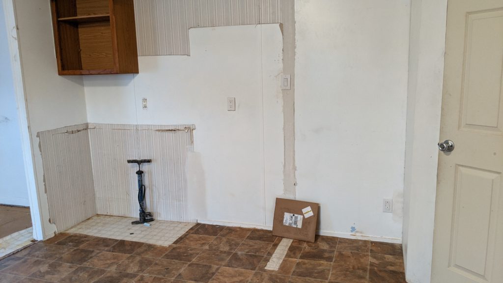 Kitchen area in mobile home