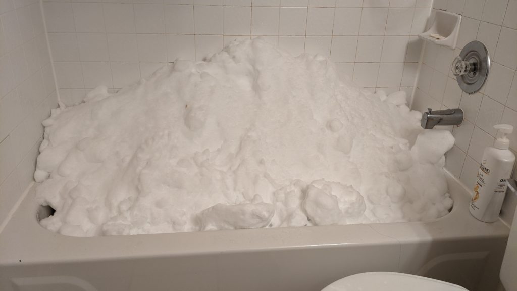 my bathtub with snow