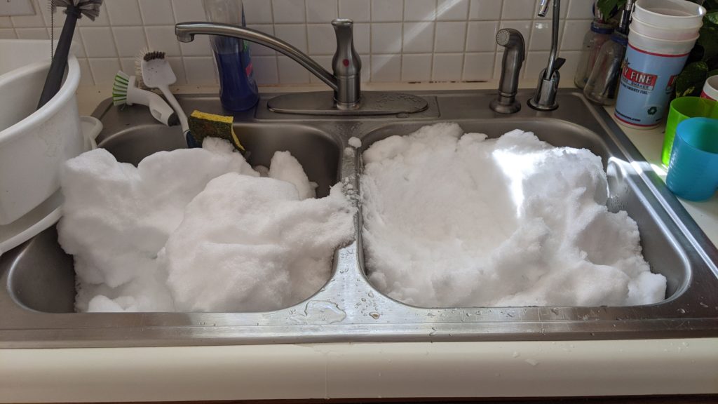 my kitchen sink with snow