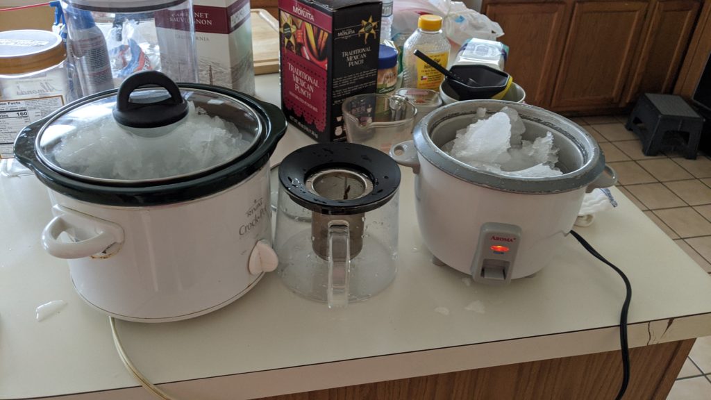 my rice cooker and crock pot with tea strainer
