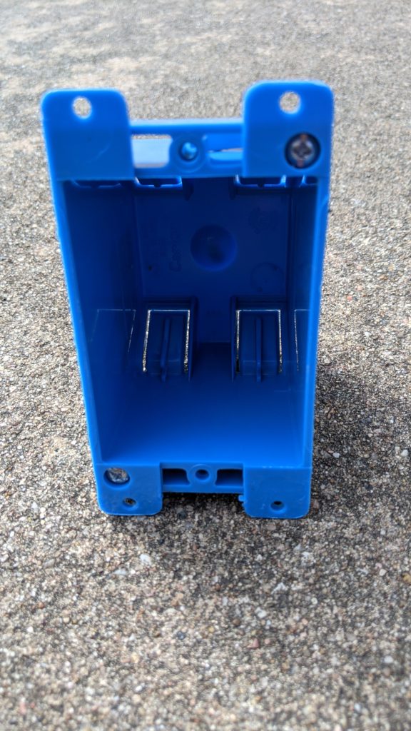 Pop-in box used for electrical work