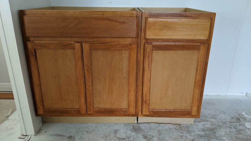 New kitchen cabinets stained