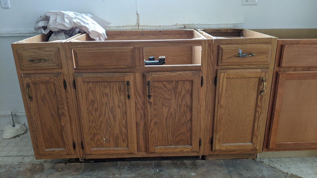 Old kitchen sink cabinet