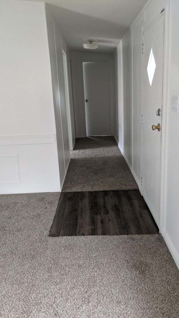 Hallway flooring installed