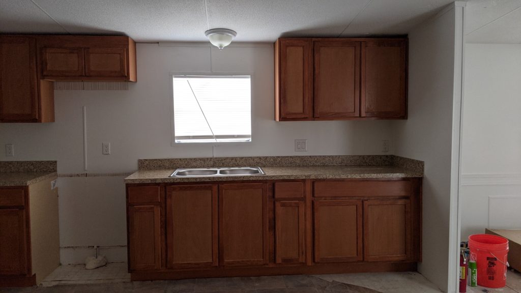 Kitchen cabinets and countertops installed