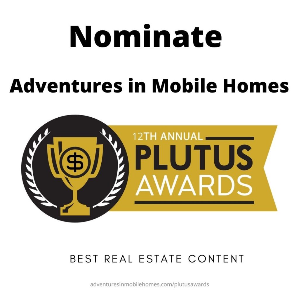 Plutus Awards Nomination: Adventures in Mobile Homes (12th Annual)