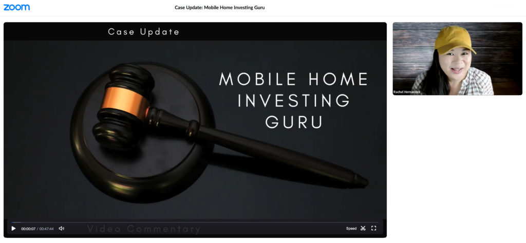 (Screenshot) Case Update: Mobile Home Investing Guru